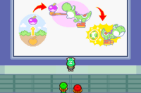 La produzione di Uova Neon spiegata da Fusaglio in Mario & Luigi: Superstar Saga e in Mario & Luigi: Superstar Saga + Scagnozzi di Bowser.